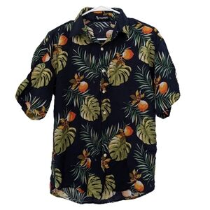Men's Tropical Casual Button-Up Shirt